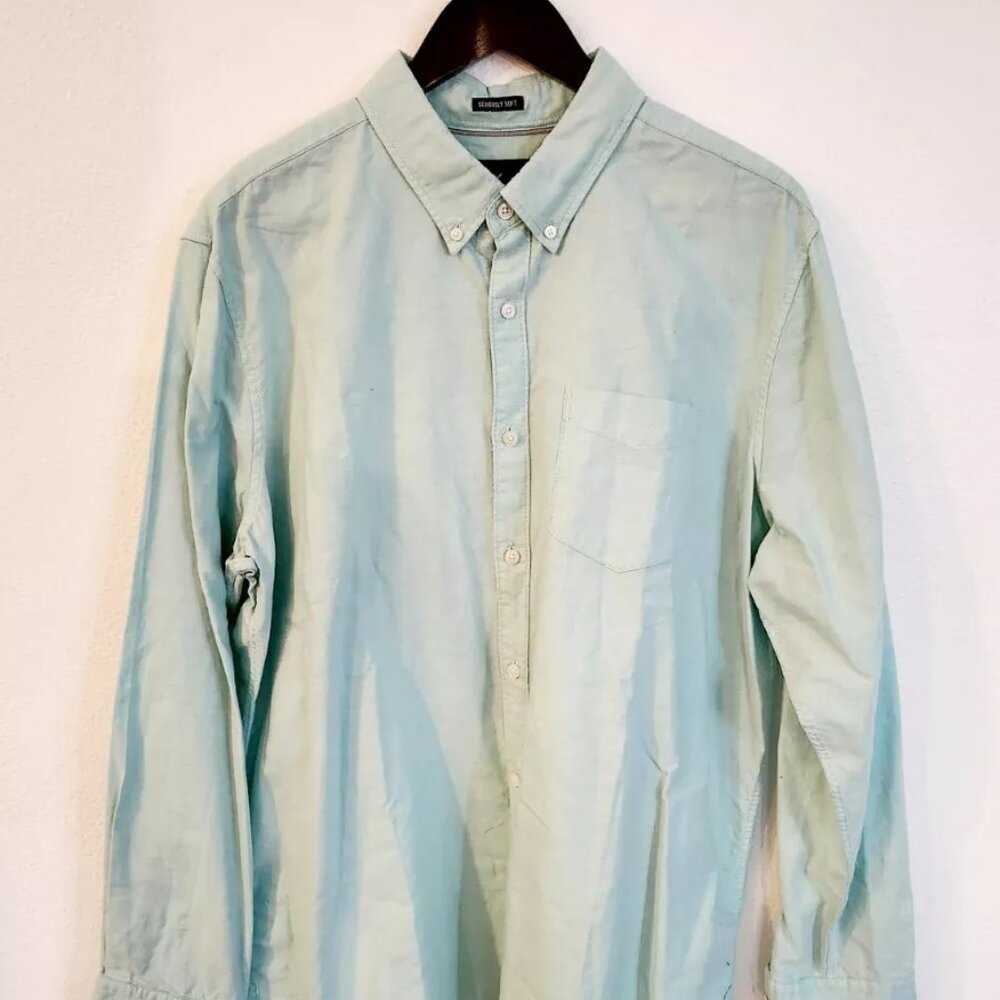 American Eagle Outfitters Shirt Medium Vintage Fit Light Green Button Up XL